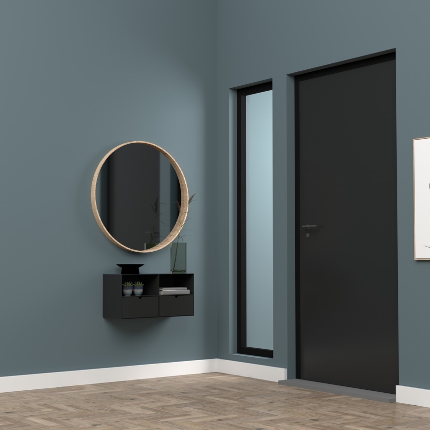 BEKIM seinäkiinnitettävä yöpöytä, musta