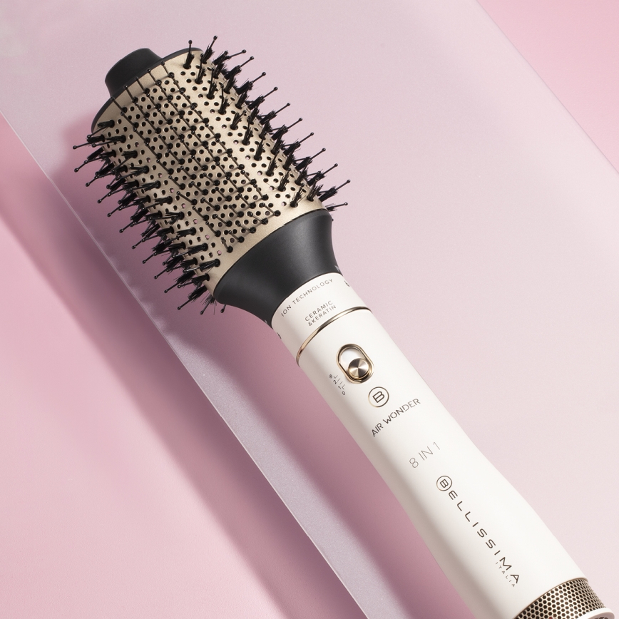 Bellissima 11847 - Kuumailmaharja 8-in-1 AIR WONDER 1000W/230V valkoinen/kulta