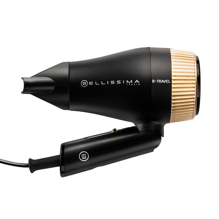 Bellissima 11872 - B-TRAVEL matkahiustenkuivain 1400W/230V musta/kulta