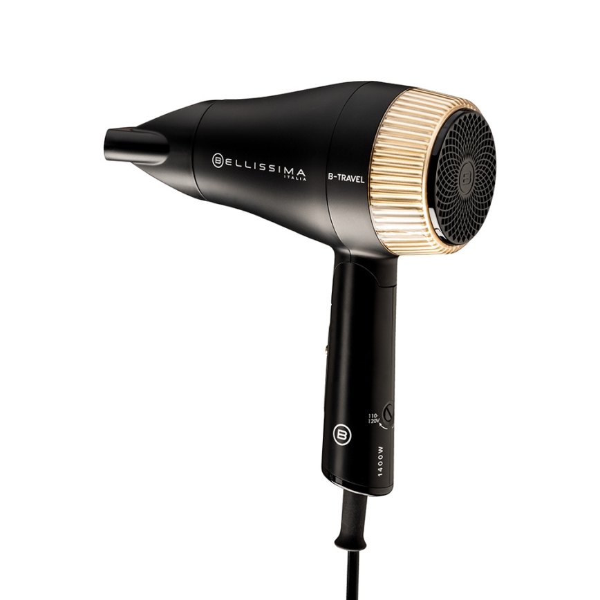 Bellissima 11872 - B-TRAVEL matkahiustenkuivain 1400W/230V musta/kulta