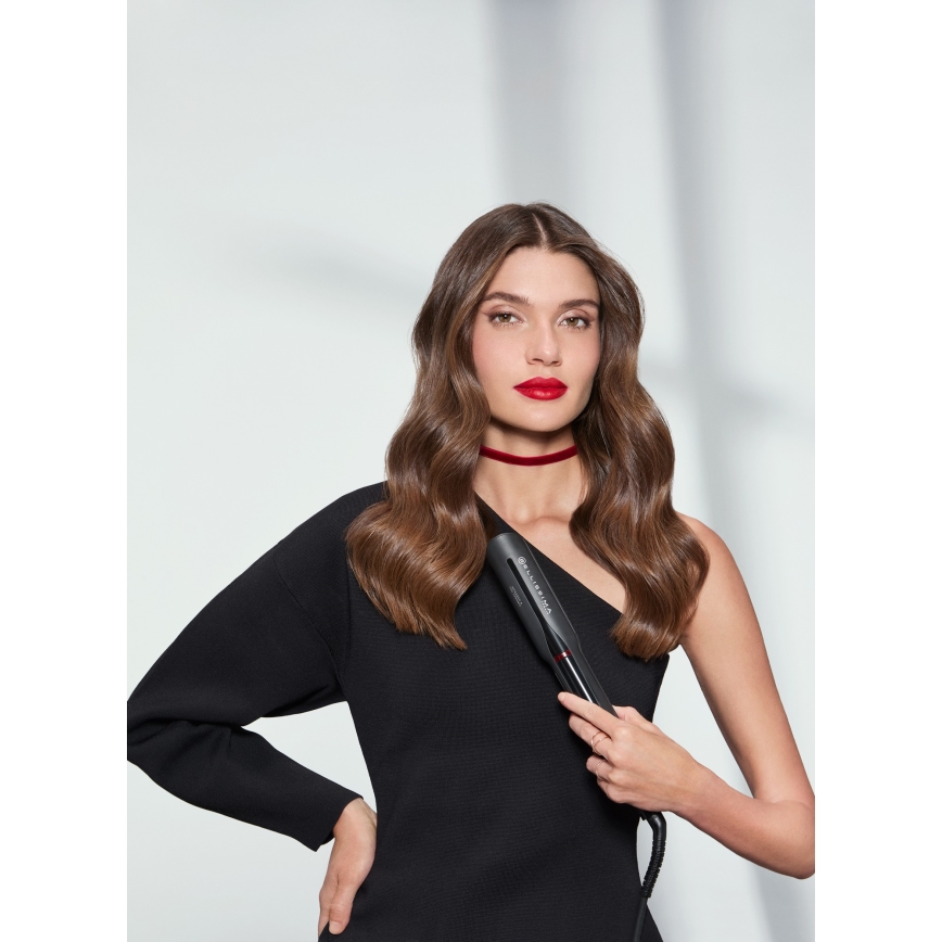 Bellissima 11948 - Hiusten suoristin LCD-näytöllä, infrapunatekniikka, 60W/230V, musta