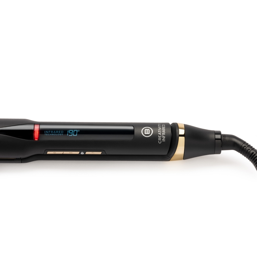 Bellissima 11948 - Hiusten suoristin LCD-näytöllä, infrapunatekniikka, 60W/230V, musta