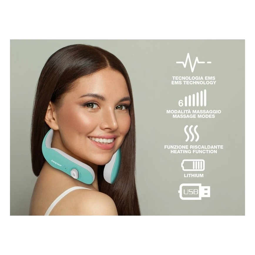 Beper - Ladattava EMS-niskahierontalaite 5V/900 mAh mintunvihreä