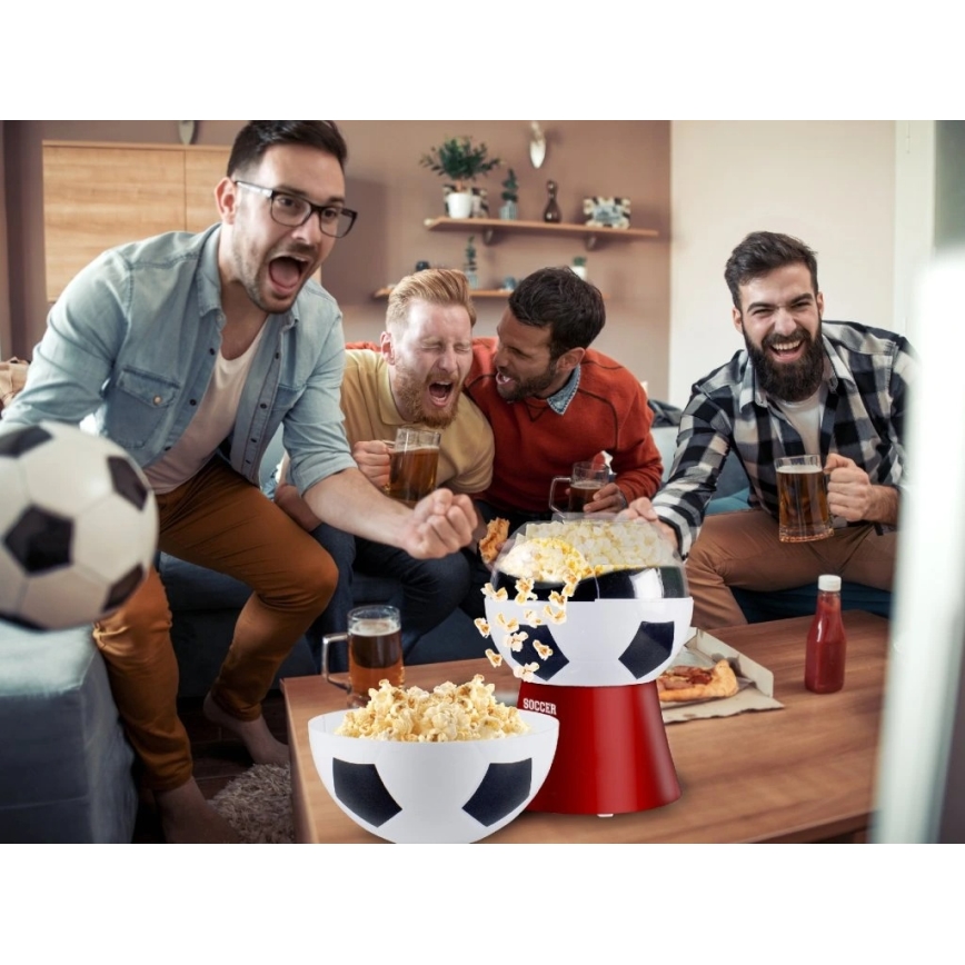 Beper - Popcorn-kone 1200 W/230 V jalkapallo/punainen