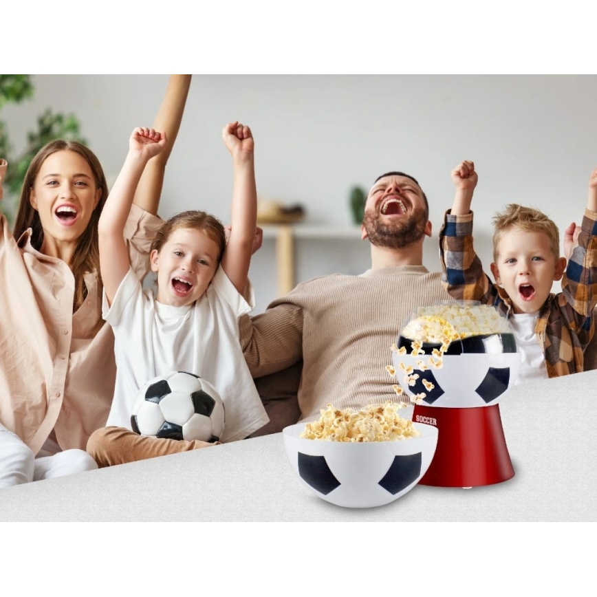 Beper - Popcorn-kone 1200 W/230 V jalkapallo/punainen