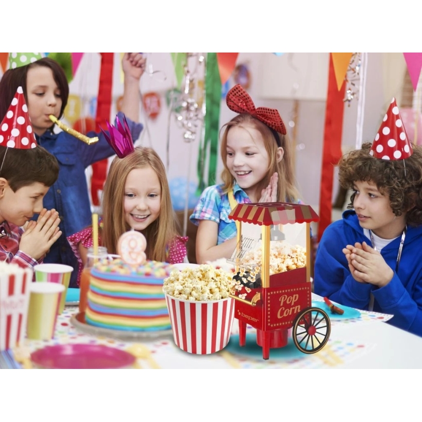 Beper - Popcornkone 1200W/230V punainen