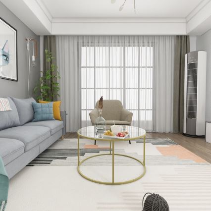 Berlin-sohvapöytä 80x45 cm kulta/kirkas