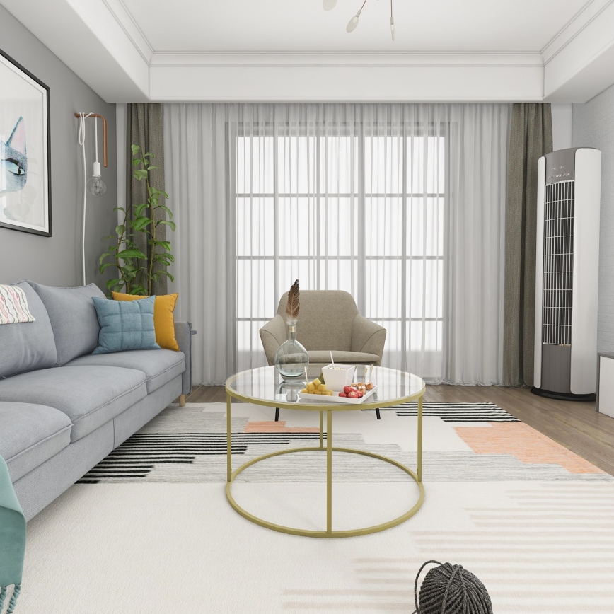 Berlin-sohvapöytä 80x45 cm kulta/kirkas