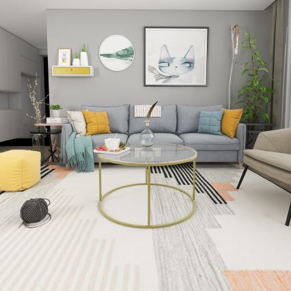 Berlin-sohvapöytä 80x45 cm kulta/kirkas