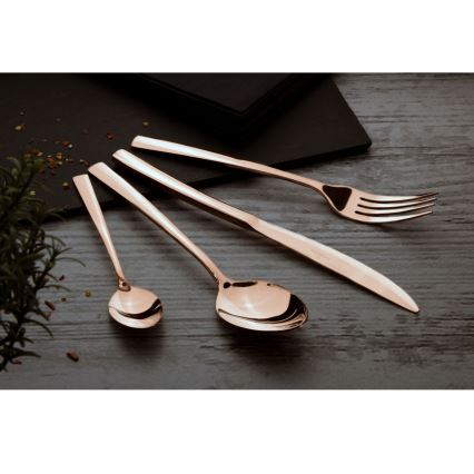 BerlingerHaus - Ruostumattomasta teräksestä valmistettu ruokailuvälinesarja 16 kpl ruusukultaa