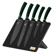 BerlingerHaus - Sarja ruostumattomasta teräksestä valmistettuja veitsiä magneettitelineellä 6 kpl vihreä/musta