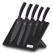 BerlingerHaus - Sarja ruostumattomasta teräksestä valmistettuja veitsiä magneettitelineellä 6 kpl violetti/musta