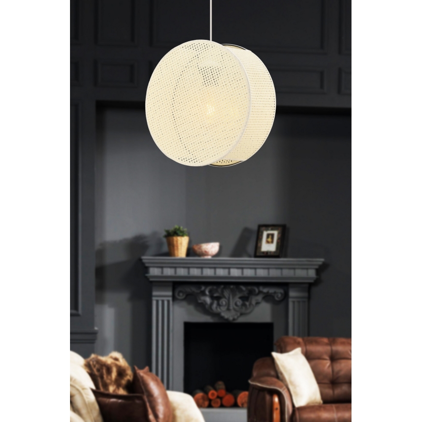 BIG DRUM riippuvalaisin johdolla 1xE27/60W/230V kermanvärinen