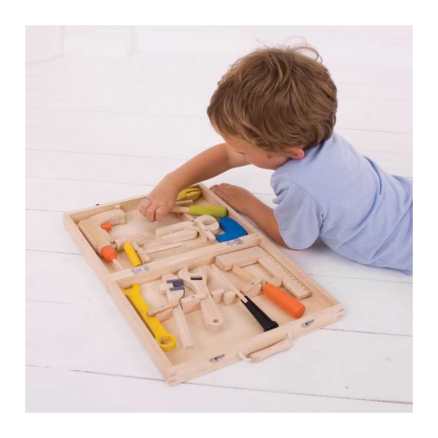 Bigjigs Toys - Puinen kotelo työkaluineen