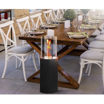 BIO-takka ROMA 26,5x80,5 cm 2kW musta + suojakansi