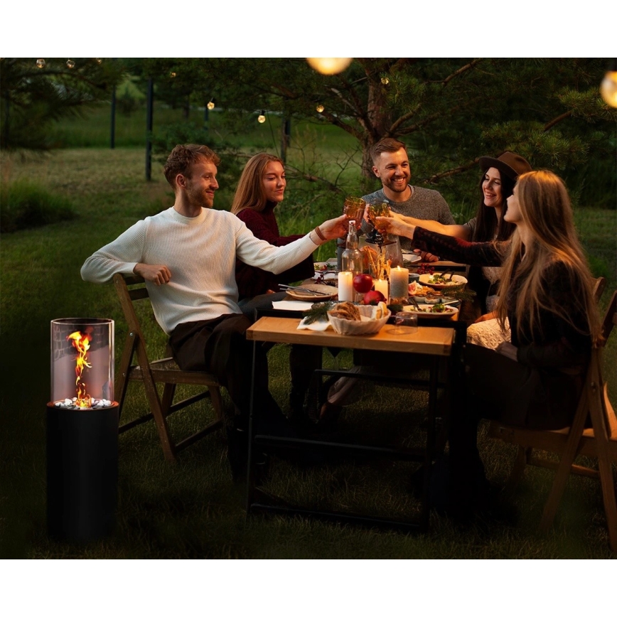 BIO-takka ROMA 26,5x80,5 cm 2kW musta + suojakansi