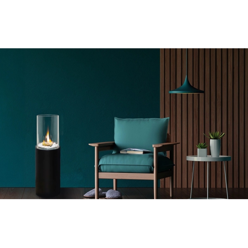 BIO-takka ROMA 26,5x80,5 cm 2kW musta + suojakansi