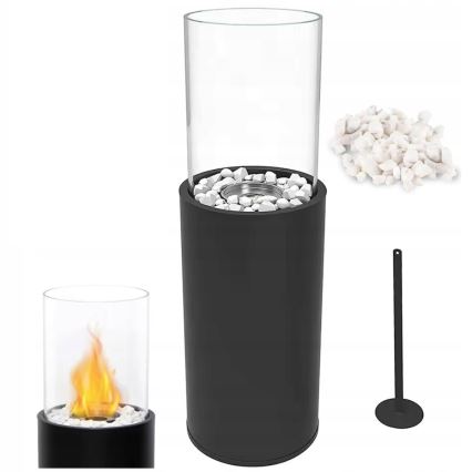 BIO-takka ROMA 26,5x80,5 cm 2kW musta + suojakansi