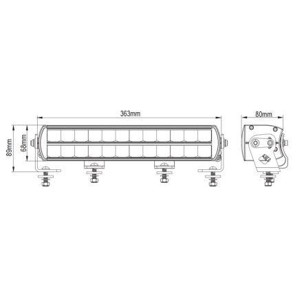 LED-auton valopalkki BLACK OFF ROAD LED/120W/9-36V IP69 6000K