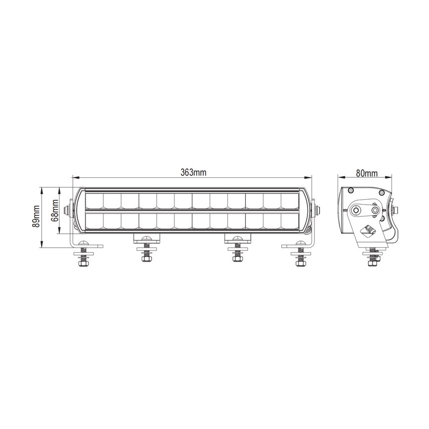 LED-auton valopalkki BLACK OFF ROAD LED/120W/9-36V IP69 6000K