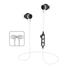 Bluetooth-kuulokkeet mikrofonilla ja MicroSD-soitin, valkoinen / musta