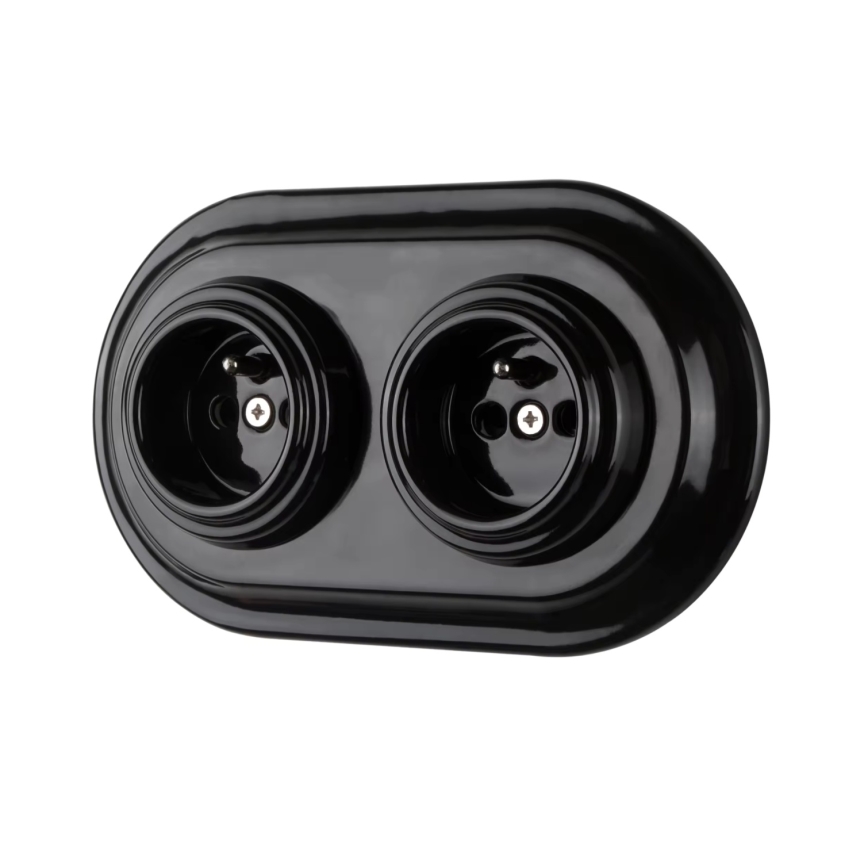 Bohemia-Design - Posliininen kaksiosainen retrokehys, musta