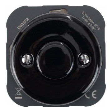 Bohemia-Design - posliininen retro-himennin kehyksetön 250V/10A musta