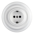 Bohemia-Design - Posliininen retro-pistorasia kehyksellä SCHUKO 250V/16A valkoinen