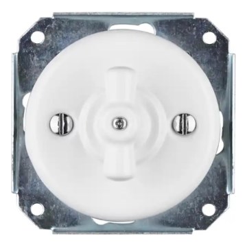 Bohemia-Design - posliininen retro-pyörökytkin ilman kehystä, nro 7, valkoinen