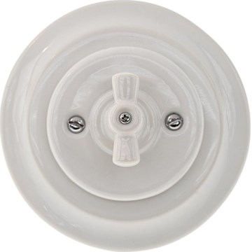 Bohemia-Design - Posliininen retro pyörökytkin, kehys nro 5, valkoinen