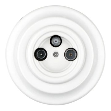 Bohemia-Design - Posliininen retro TV/SAT-W-pistorasia kehyksellä, valkoinen