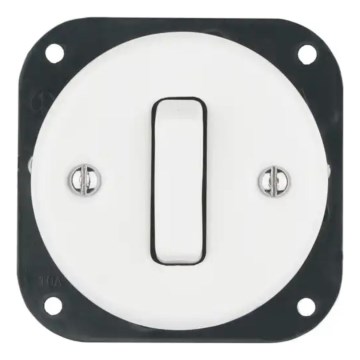 Bohemia-Design - posliininen retro-valokytkin, yksiosainen, kehyksetön, malli nro 6, valkoinen