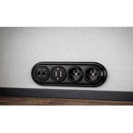 Bohemia-Design - Posliininen retrokehys, nelipaikkainen, musta