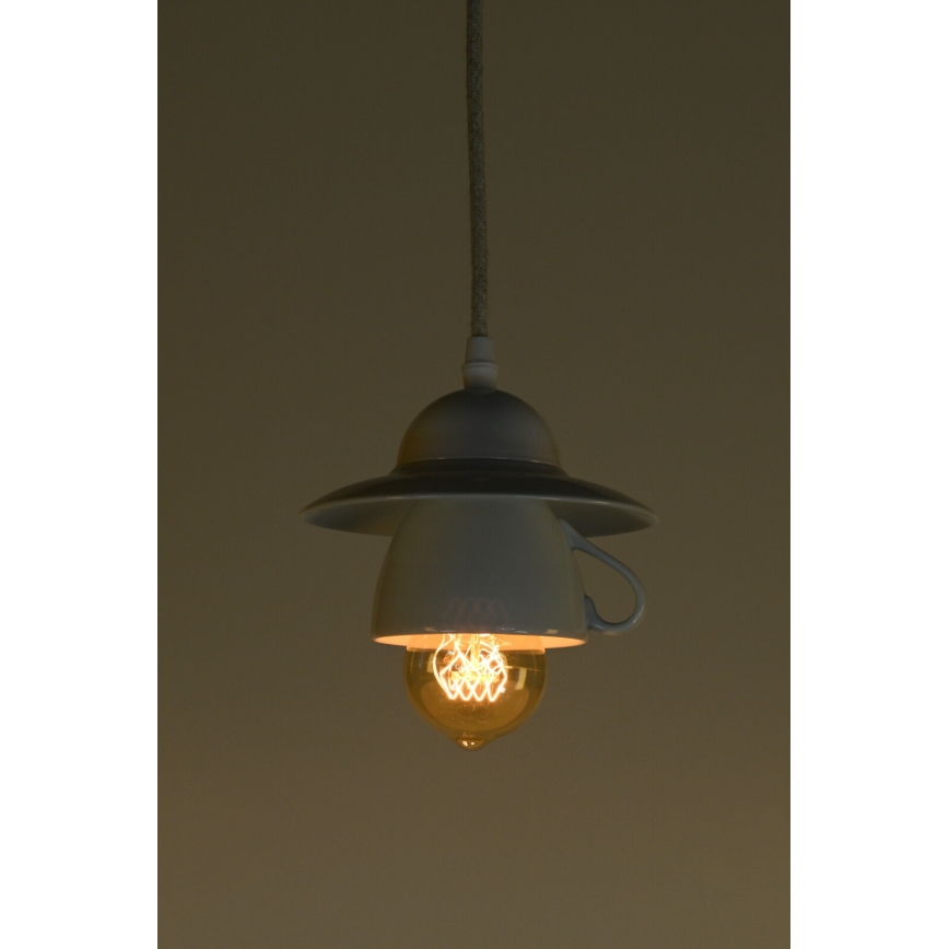 Bohemia-Design - Posliininen riippuvalaisin johdolla 1xE27/60W/230V