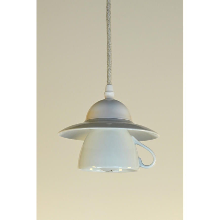 Bohemia-Design - Posliininen riippuvalaisin johdolla 1xE27/60W/230V