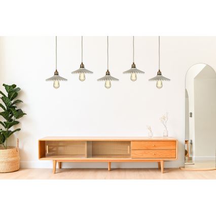 Bohemia-Design - Posliininen riippuvalaisin vaijerilla 1xE27/60W/230V