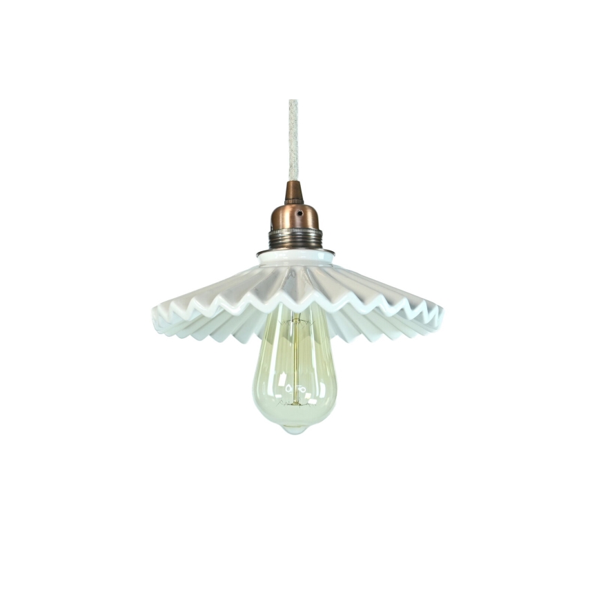 Bohemia-Design - Posliininen riippuvalaisin vaijerilla 1xE27/60W/230V