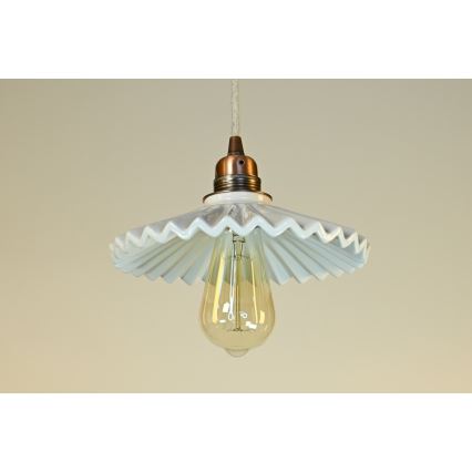 Bohemia-Design - Posliininen riippuvalaisin vaijerilla 1xE27/60W/230V