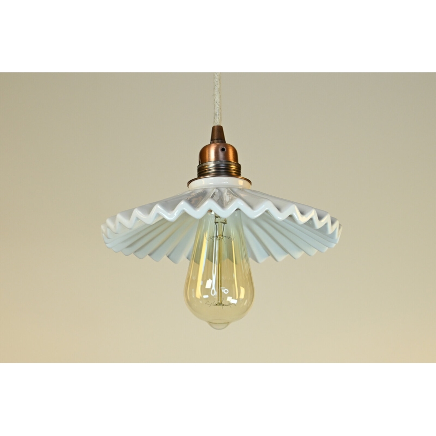 Bohemia-Design - Posliininen riippuvalaisin vaijerilla 1xE27/60W/230V