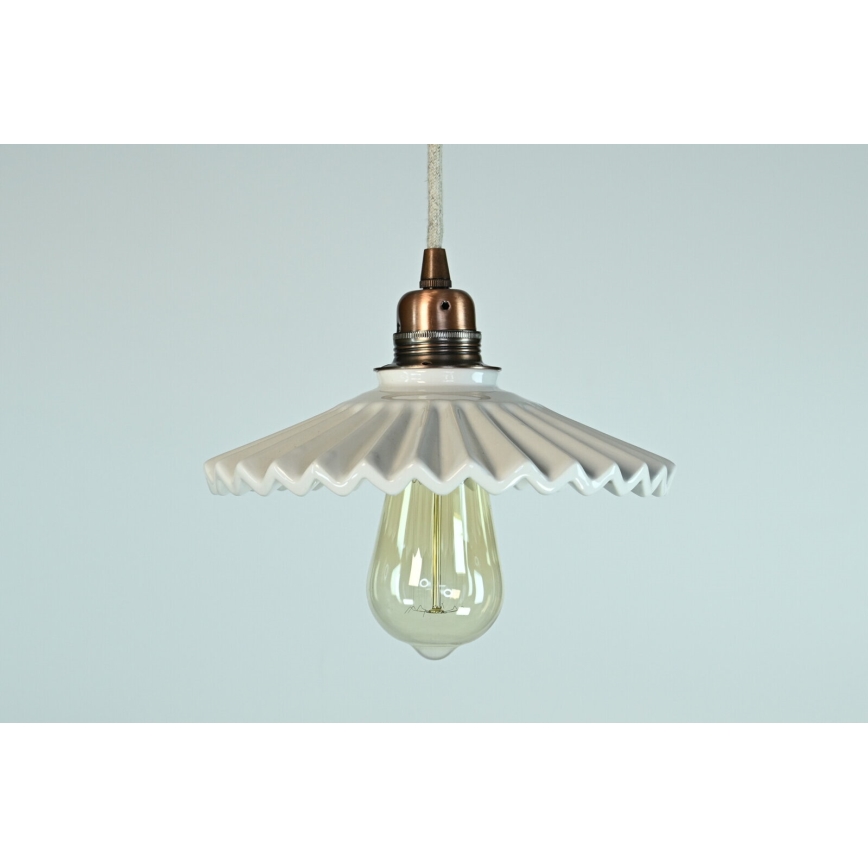 Bohemia-Design - Posliininen riippuvalaisin vaijerilla 1xE27/60W/230V