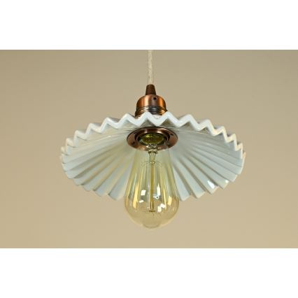 Bohemia-Design - Posliininen riippuvalaisin vaijerilla 1xE27/60W/230V