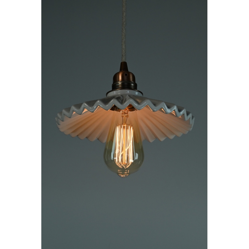 Bohemia-Design - Posliininen riippuvalaisin vaijerilla 1xE27/60W/230V