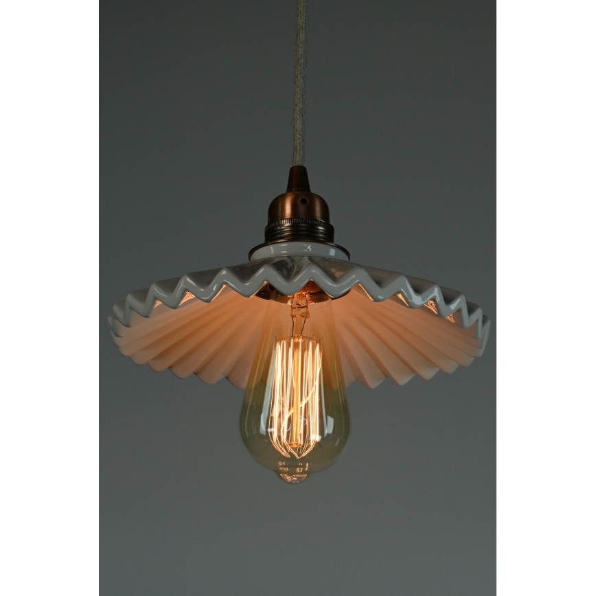 Bohemia-Design - Posliininen riippuvalaisin vaijerilla 1xE27/60W/230V