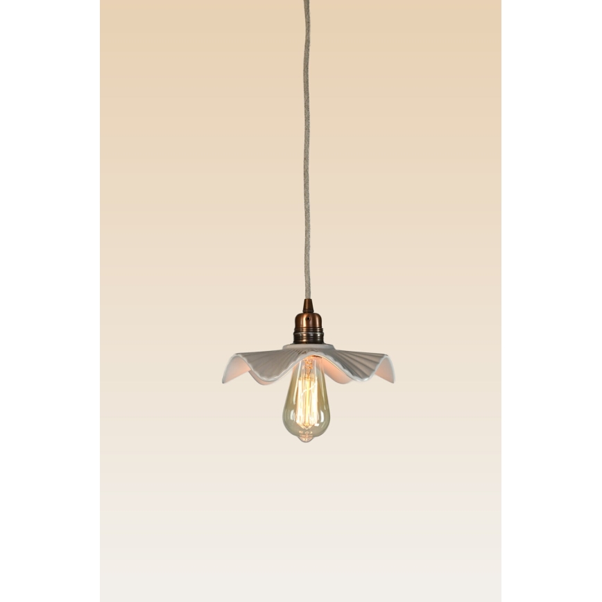 Bohemia-Design - Posliininen riippuvalaisin vaijerilla 1xE27/60W/230V