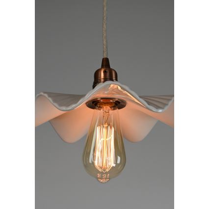 Bohemia-Design - Posliininen riippuvalaisin vaijerilla 1xE27/60W/230V