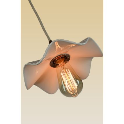 Bohemia-Design - Posliininen riippuvalaisin vaijerilla 1xE27/60W/230V