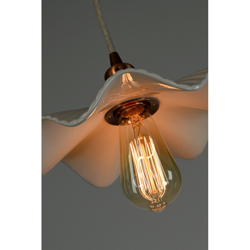 Bohemia-Design - Posliininen riippuvalaisin vaijerilla 1xE27/60W/230V
