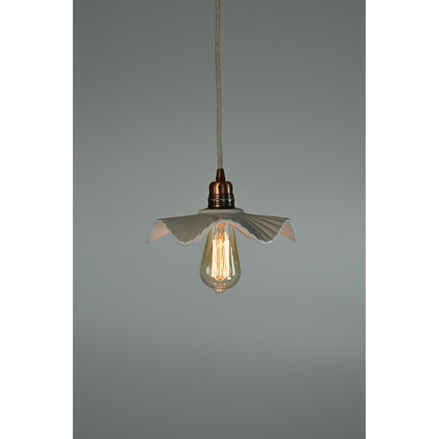 Bohemia-Design - Posliininen riippuvalaisin vaijerilla 1xE27/60W/230V
