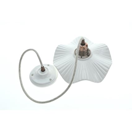Bohemia-Design - Posliininen riippuvalaisin vaijerilla 1xE27/60W/230V