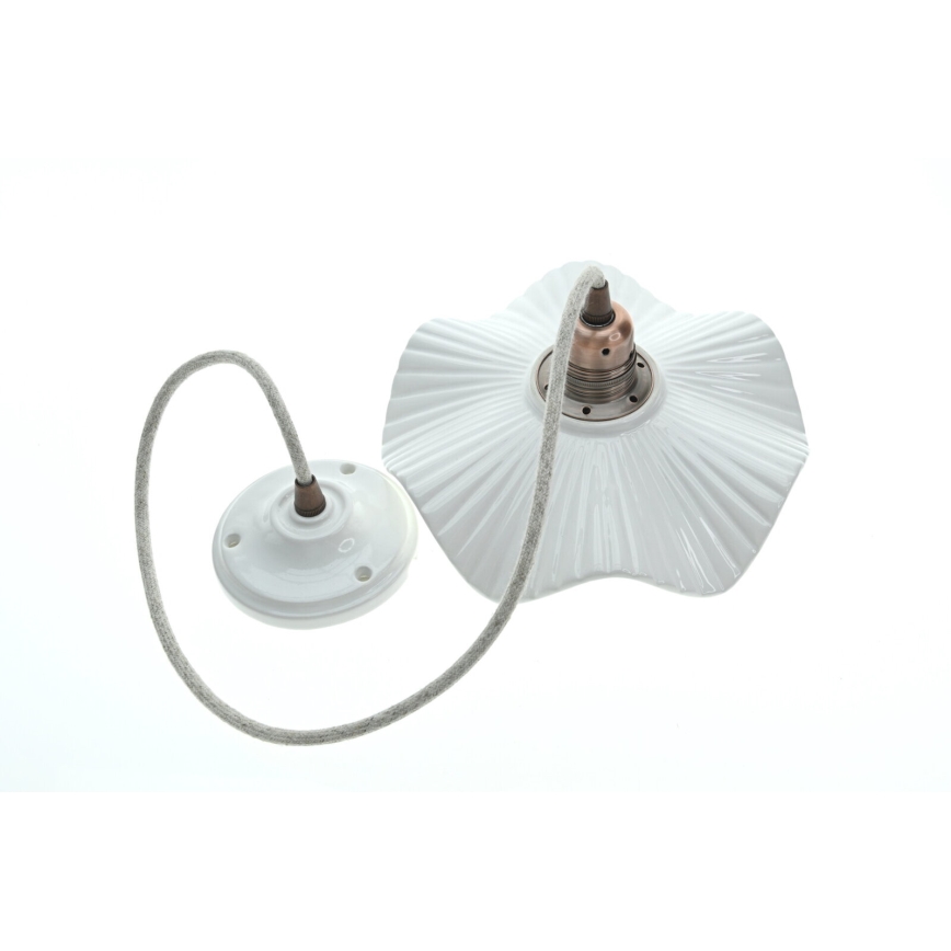 Bohemia-Design - Posliininen riippuvalaisin vaijerilla 1xE27/60W/230V